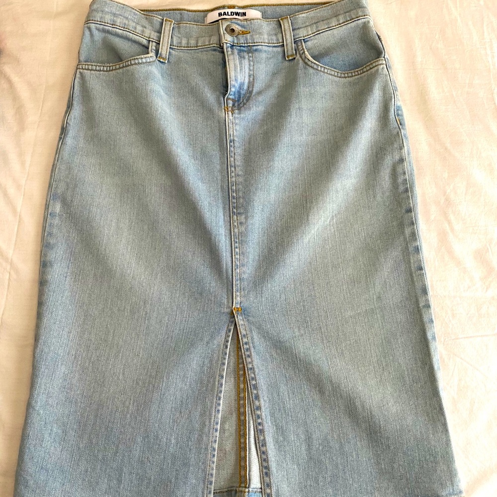 High waisted jean skirt